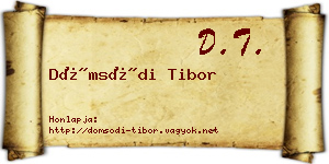 Dömsödi Tibor névjegykártya